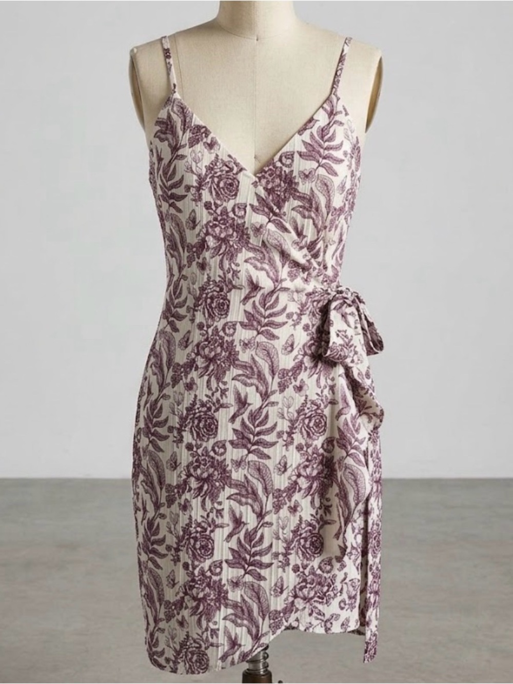 NWT Cupshe Sweet Fantasy Floral Mini Wrap Dress Cottagecore Vacation Game Day L